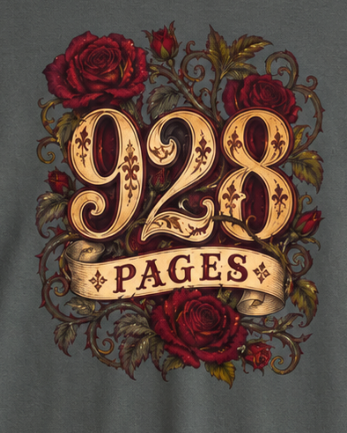 928 Pages Long Sleeve Tee | Thorns & Roses Romantasy Shirt