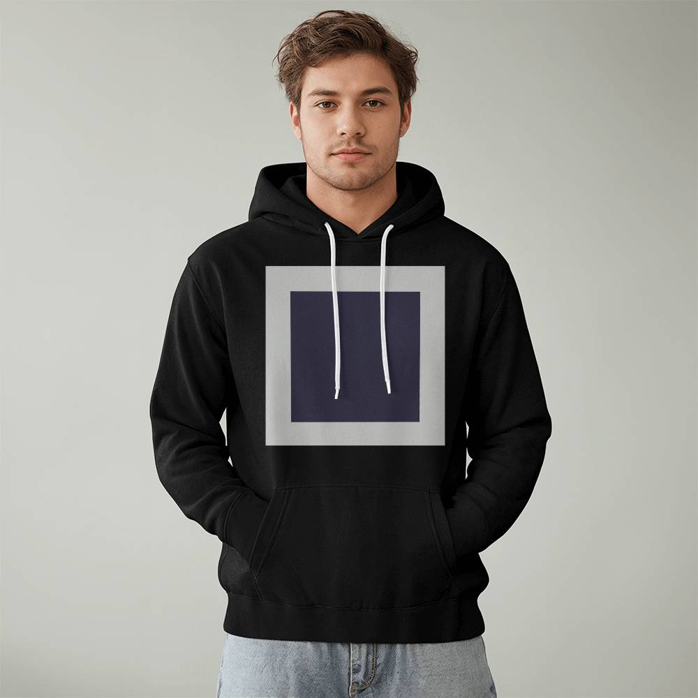 Black Suprematic Square (1915) on a hoodie