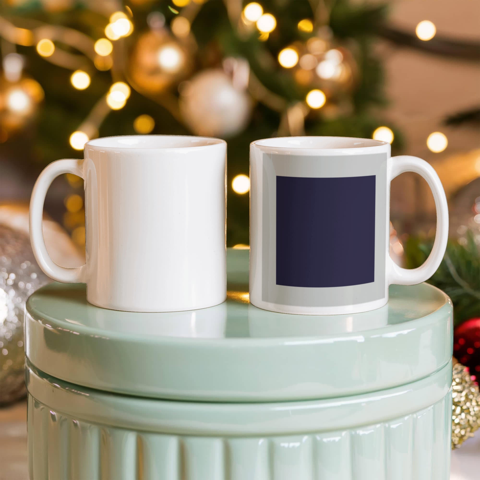 Black Suprematic Square (1915) on a white mug
