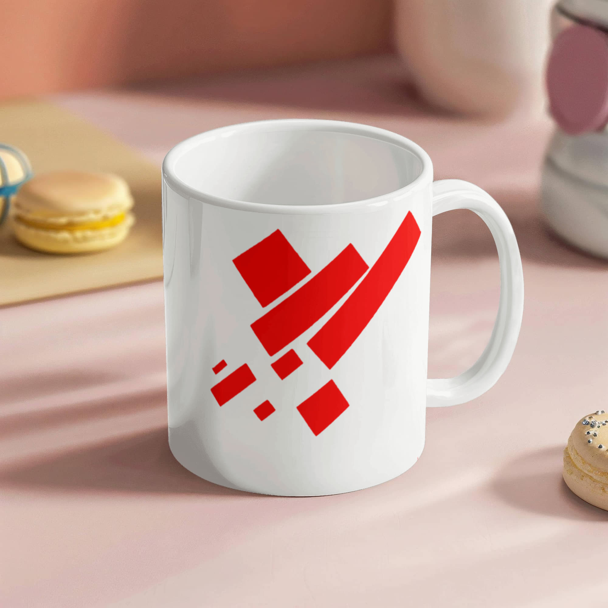 Suprematist Painting: Eight Red Rectangles (1915) on a white mug
