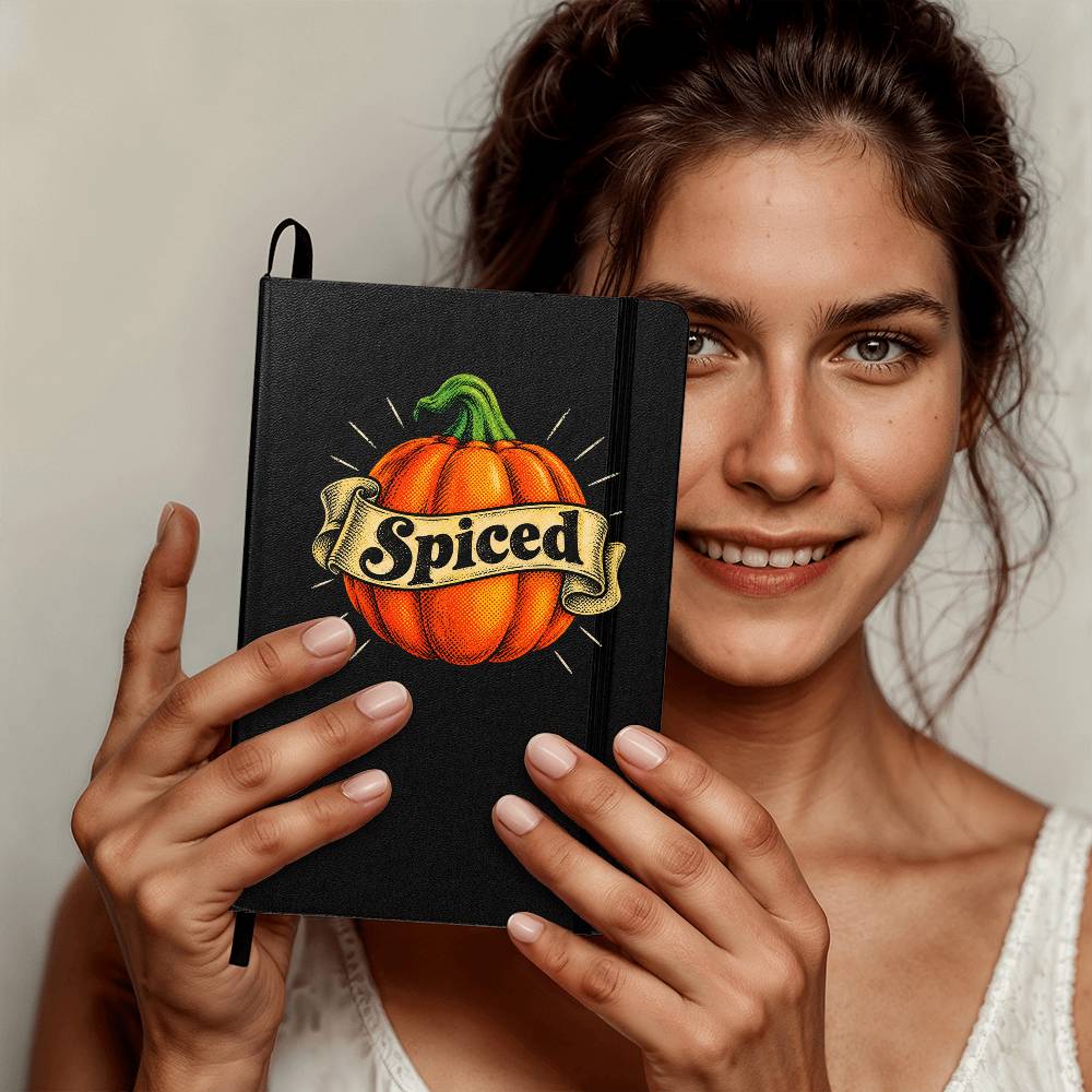Spiced Pumpkin Journal | Orange Pumpkin Hardcover Fall Notebook with Ribbon