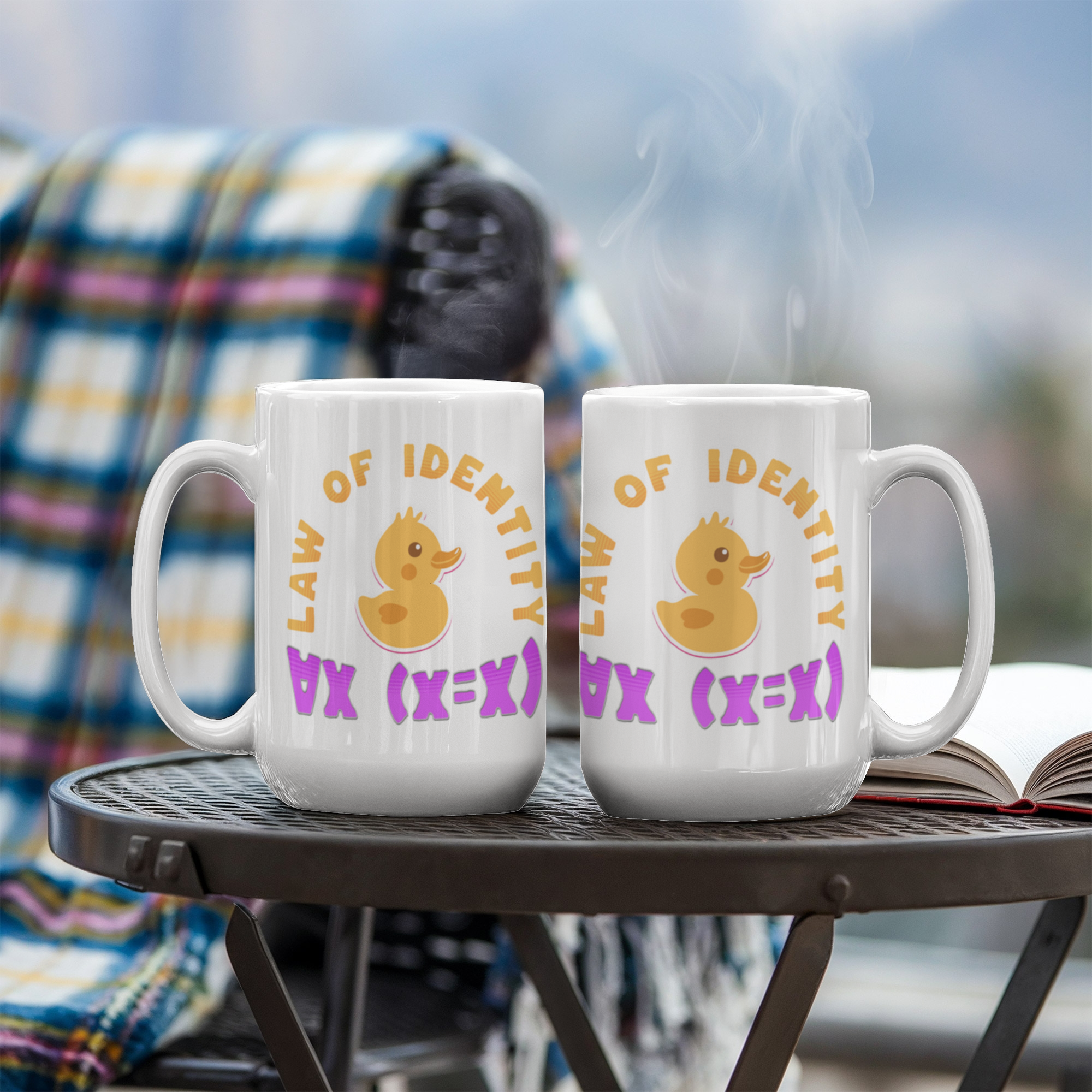 Law of Identity Duckie on a mug