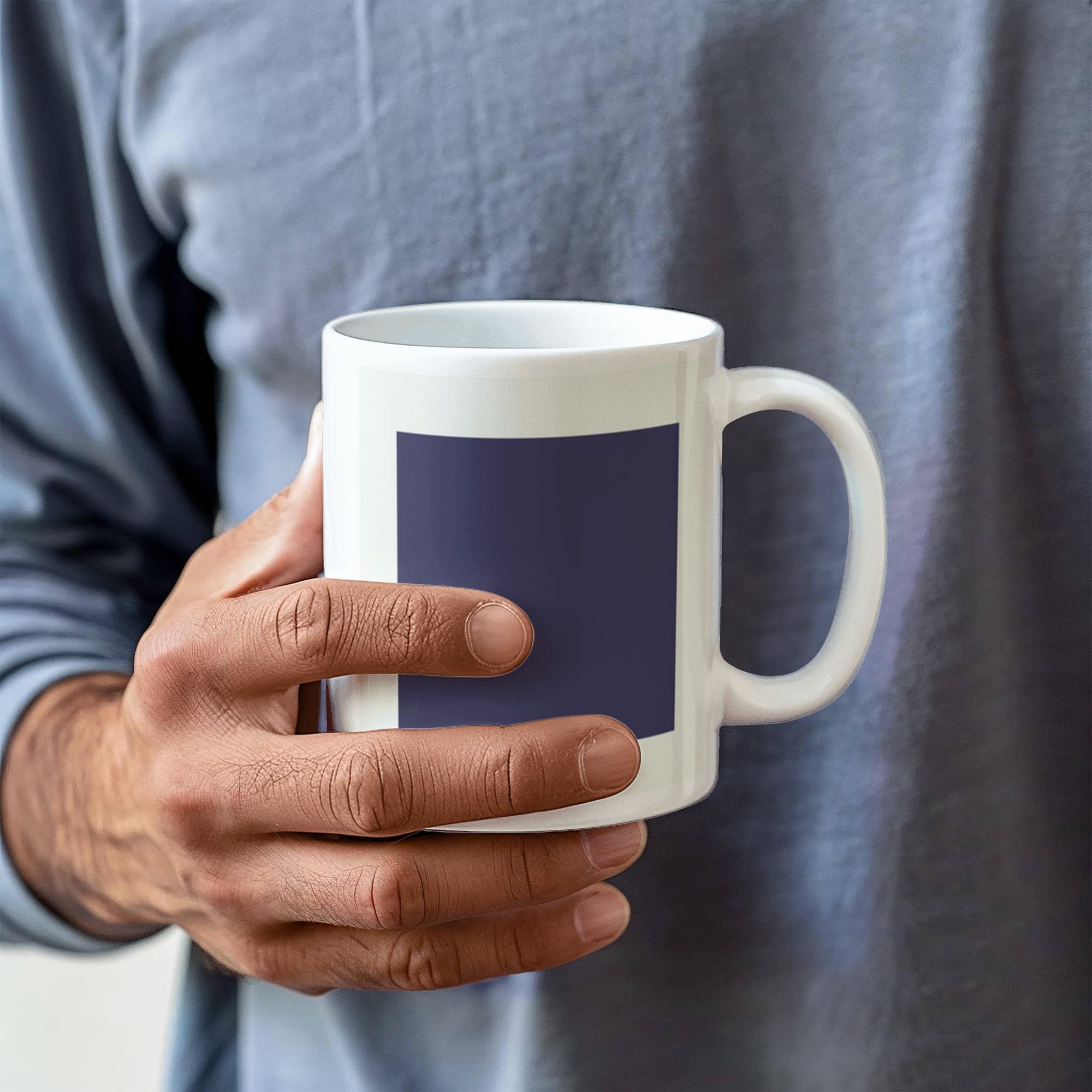 Black Suprematic Square (1915) on a white mug