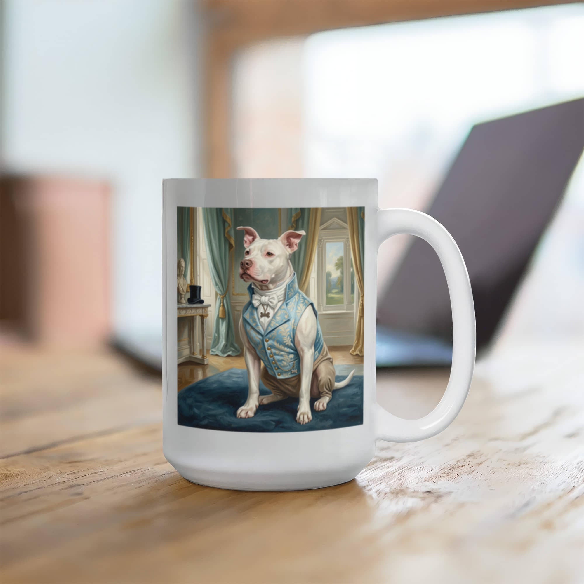 Regency Era Pet Portrait in Gentlemen's Attire - White Ceramic Mug