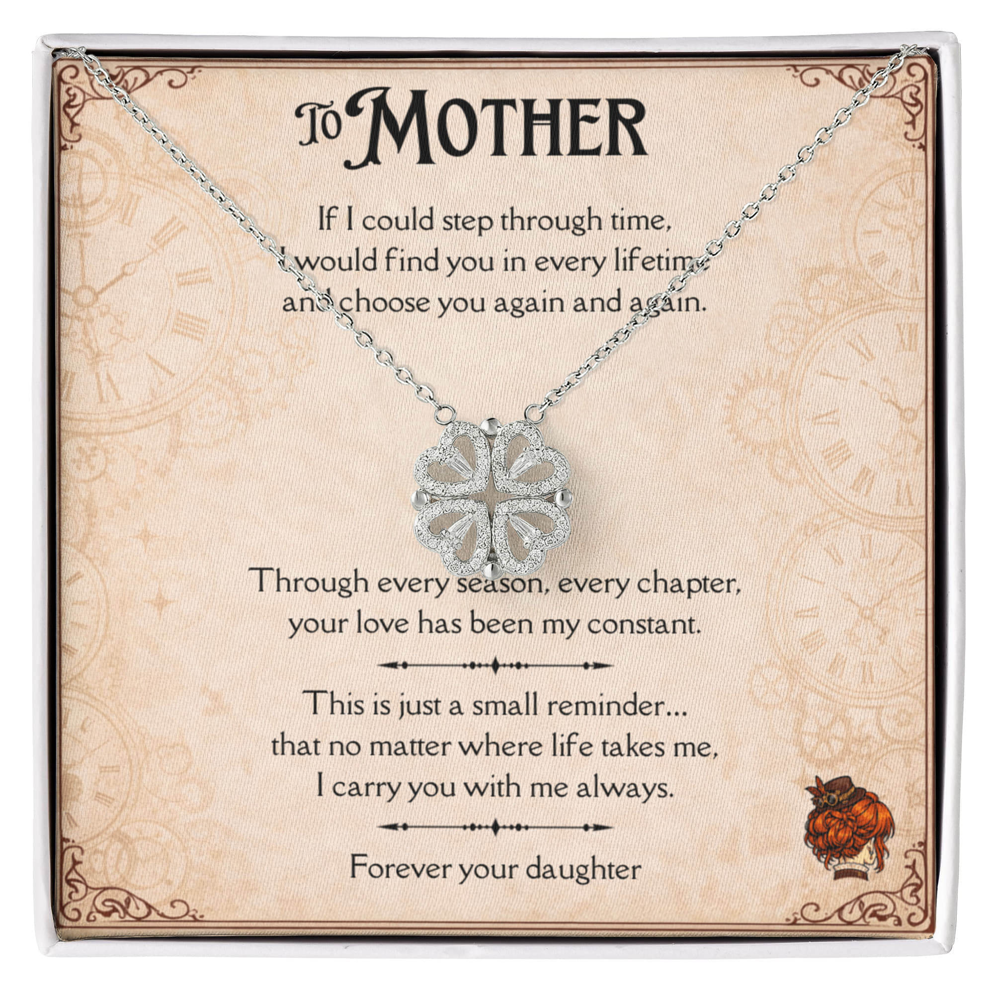 To My Mother – Constant Through Time Magnetic Hearts Necklace