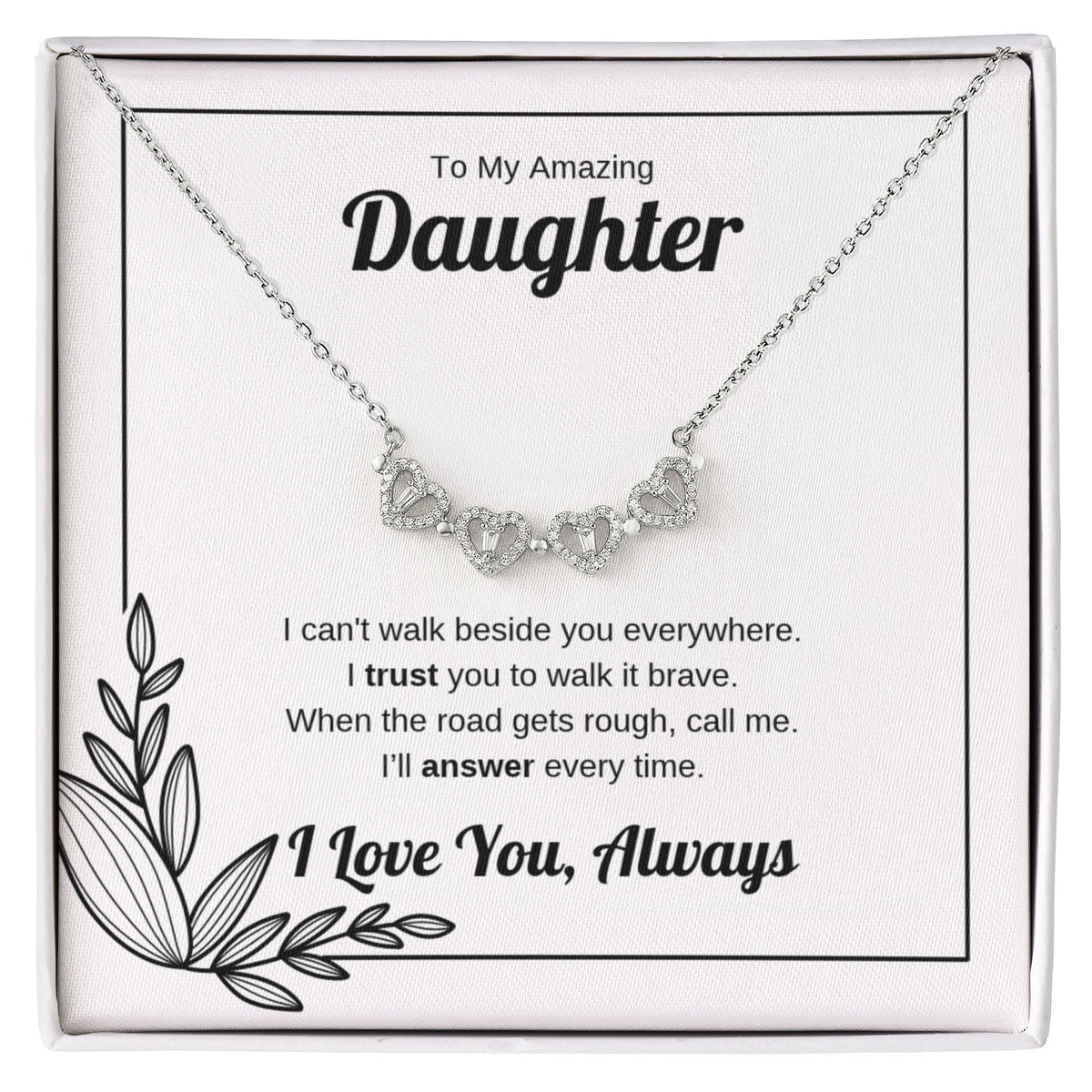 Walk It Brave | Magnetic Hearts Necklace for Daughter