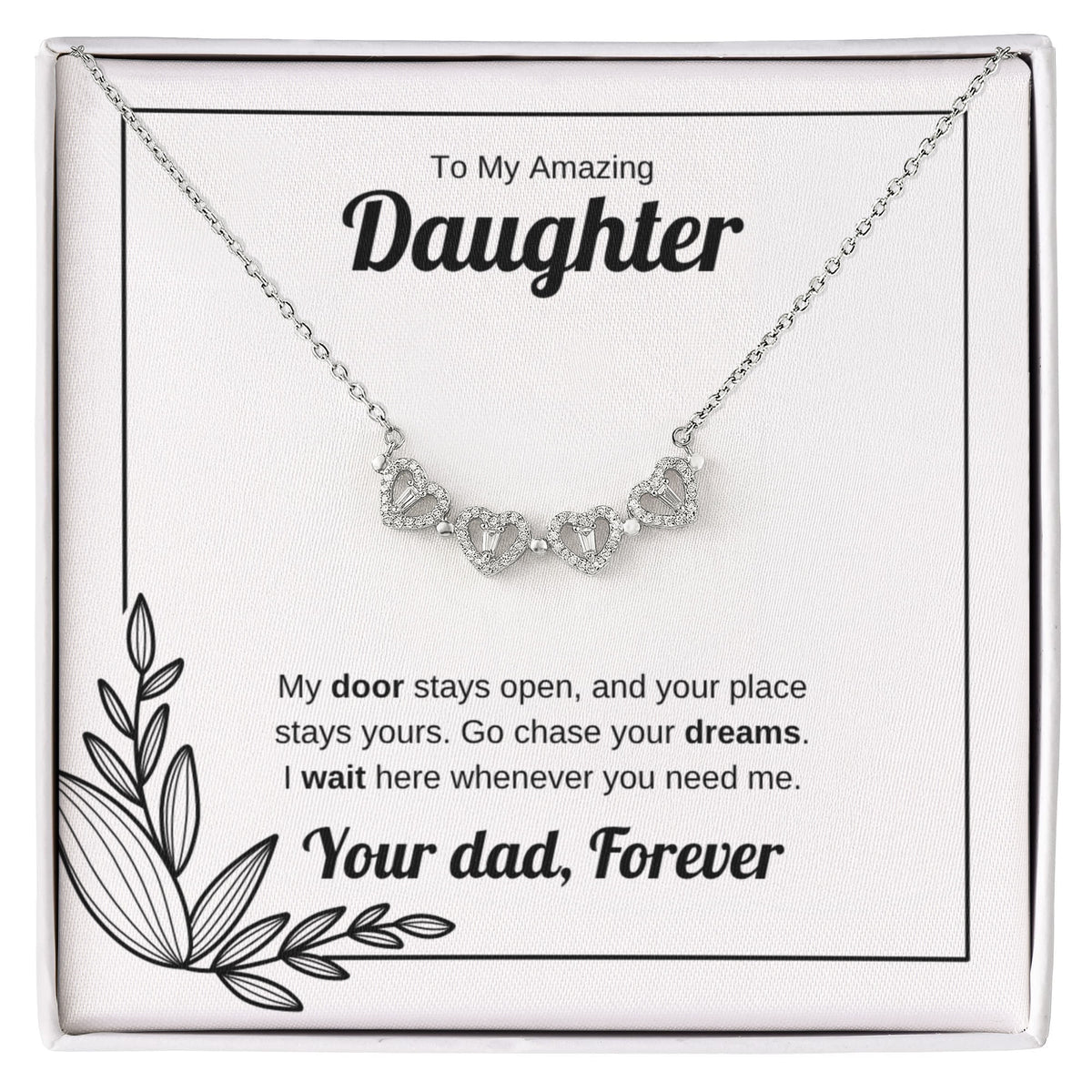 My Door Stays Open | Magnetic Hearts Necklace for Daughter