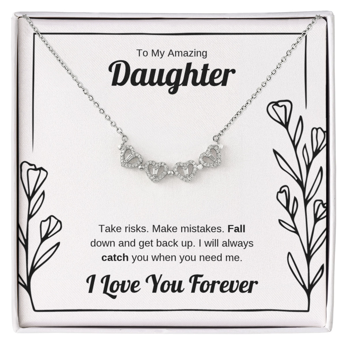I Will Catch You | Magnetic Hearts Necklace for Daughter