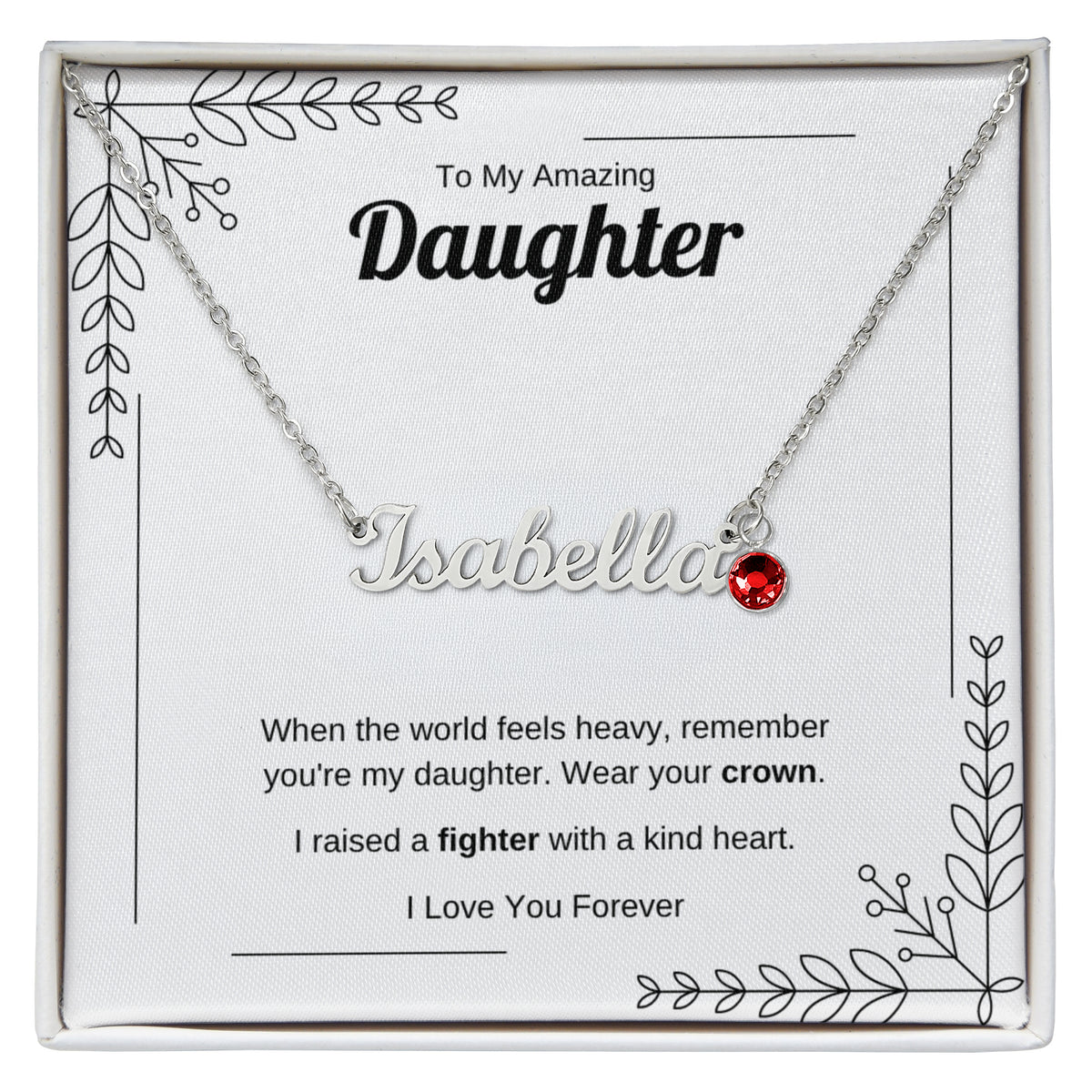 Wear Your Crown | Custom Name Necklace with Birthstone for Daughter