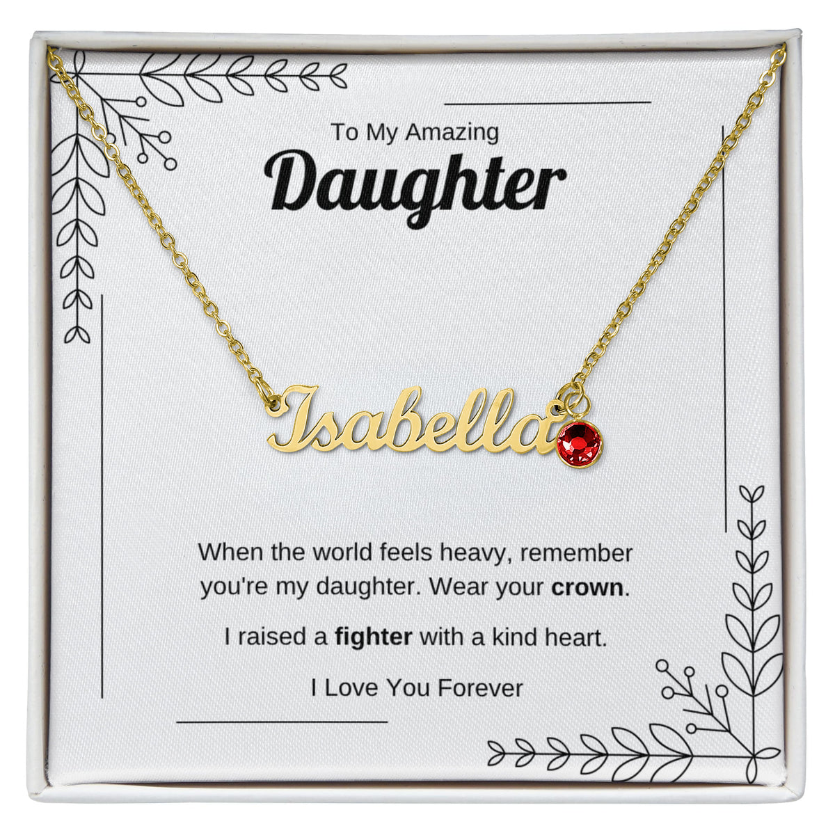 Wear Your Crown | Custom Name Necklace with Birthstone for Daughter