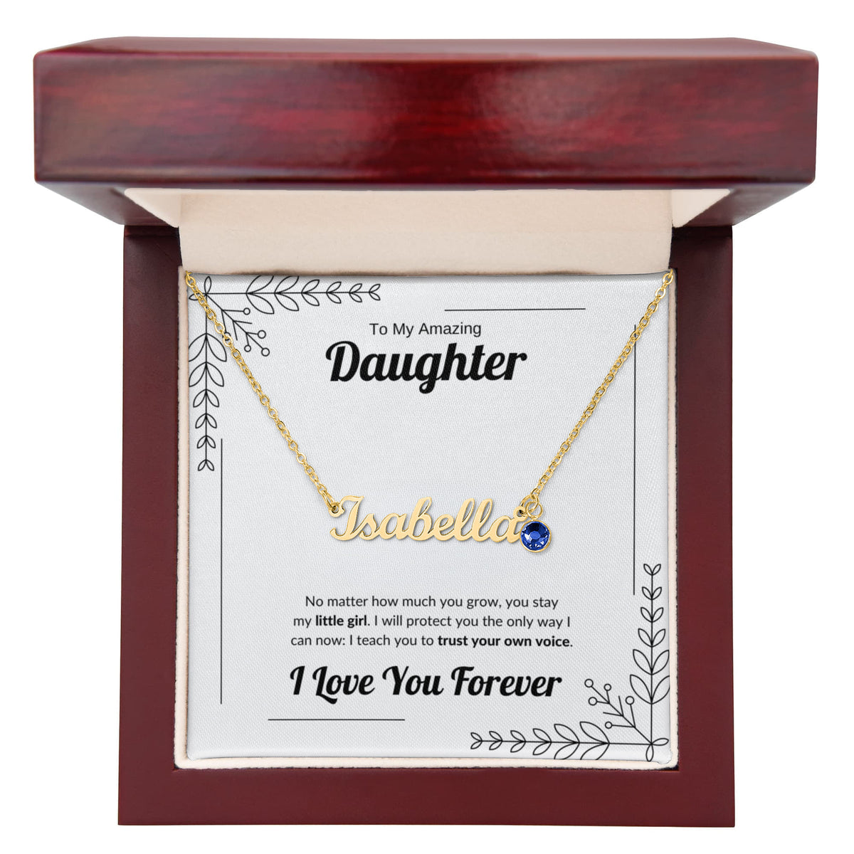 Always My Little Girl | Custom Name Necklace with Birthstone for Daughter