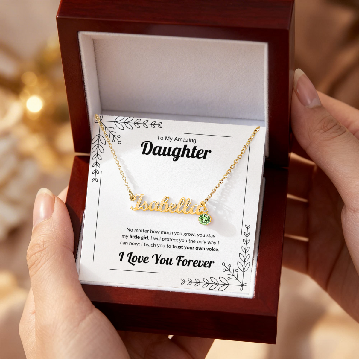 Always My Little Girl | Custom Name Necklace with Birthstone for Daughter