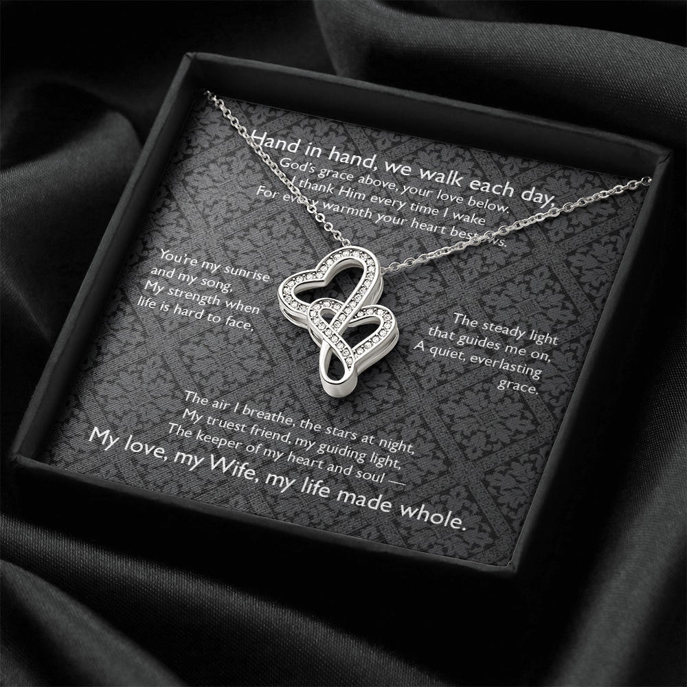 Hand in hand, we walk each day, . . . Heart-to-Heart Pendent