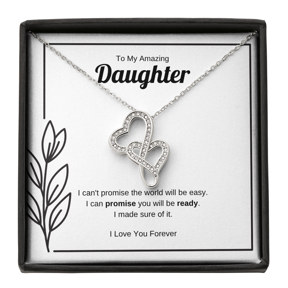 I Can Promise You Will Be Ready | Heart-to-Heart Pendant Necklace for Daughter