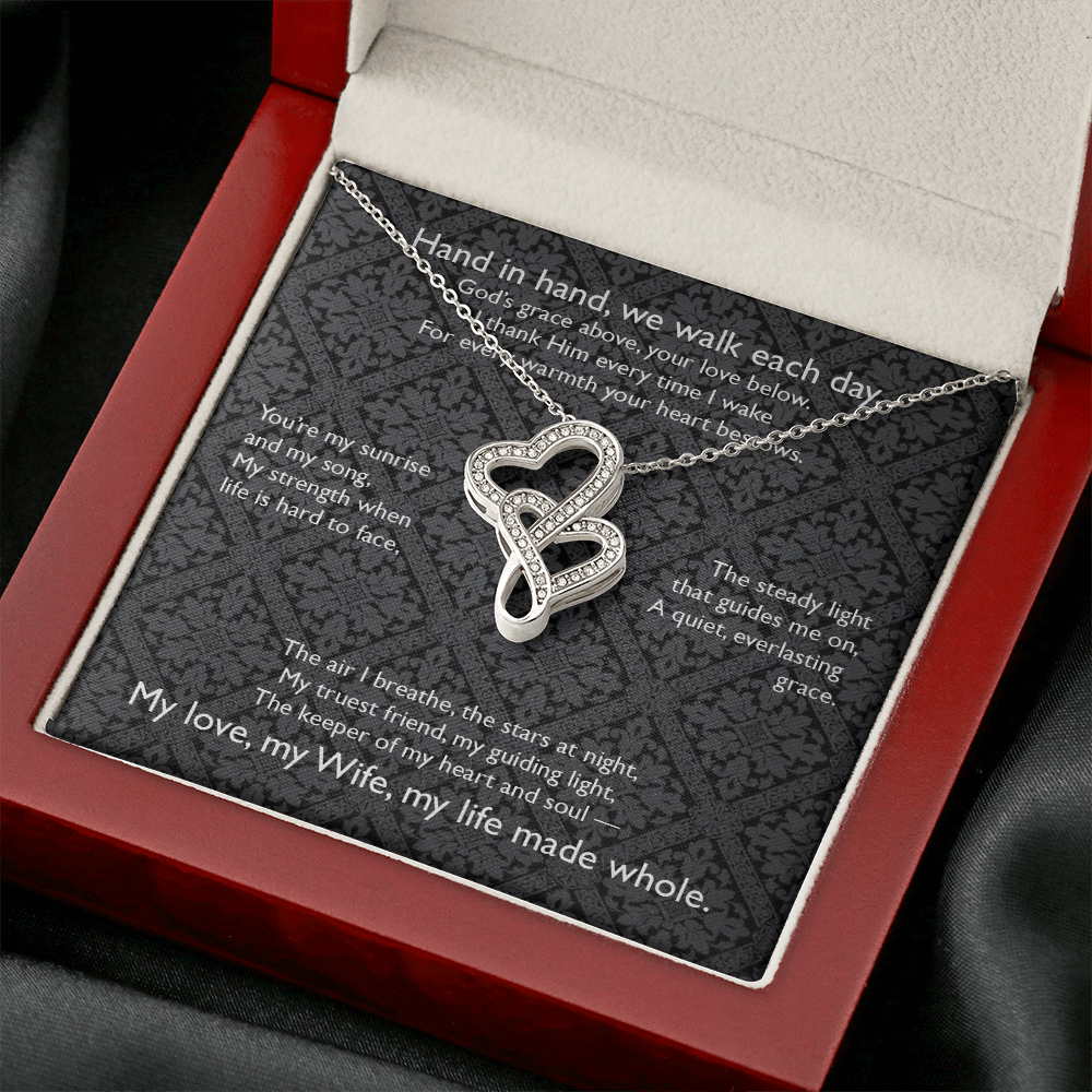 Hand in hand, we walk each day, . . . Heart-to-Heart Pendent