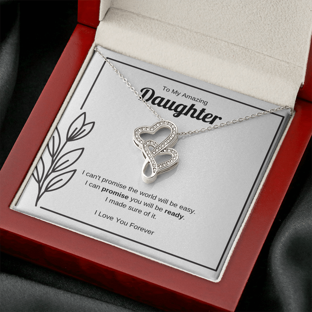 I Can Promise You Will Be Ready | Heart-to-Heart Pendant Necklace for Daughter