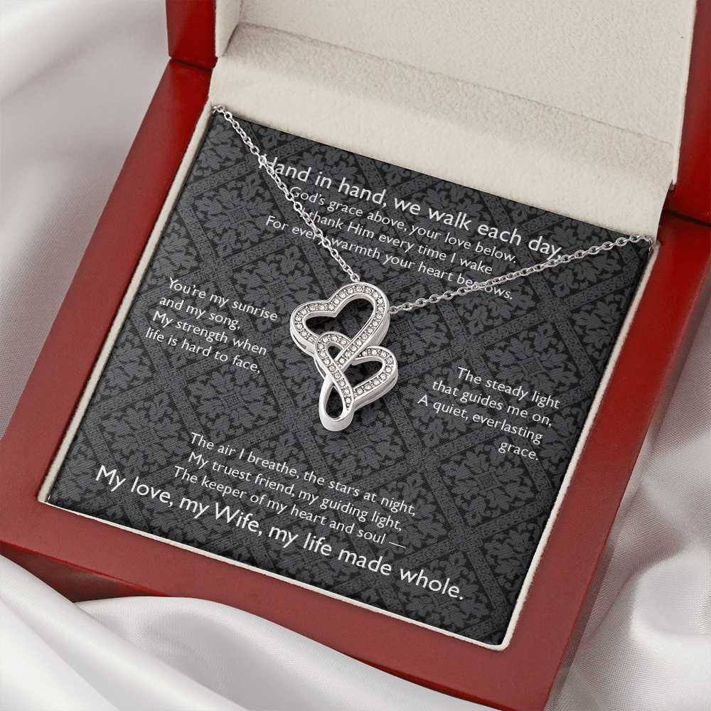 Hand in hand, we walk each day, . . . Heart-to-Heart Pendent
