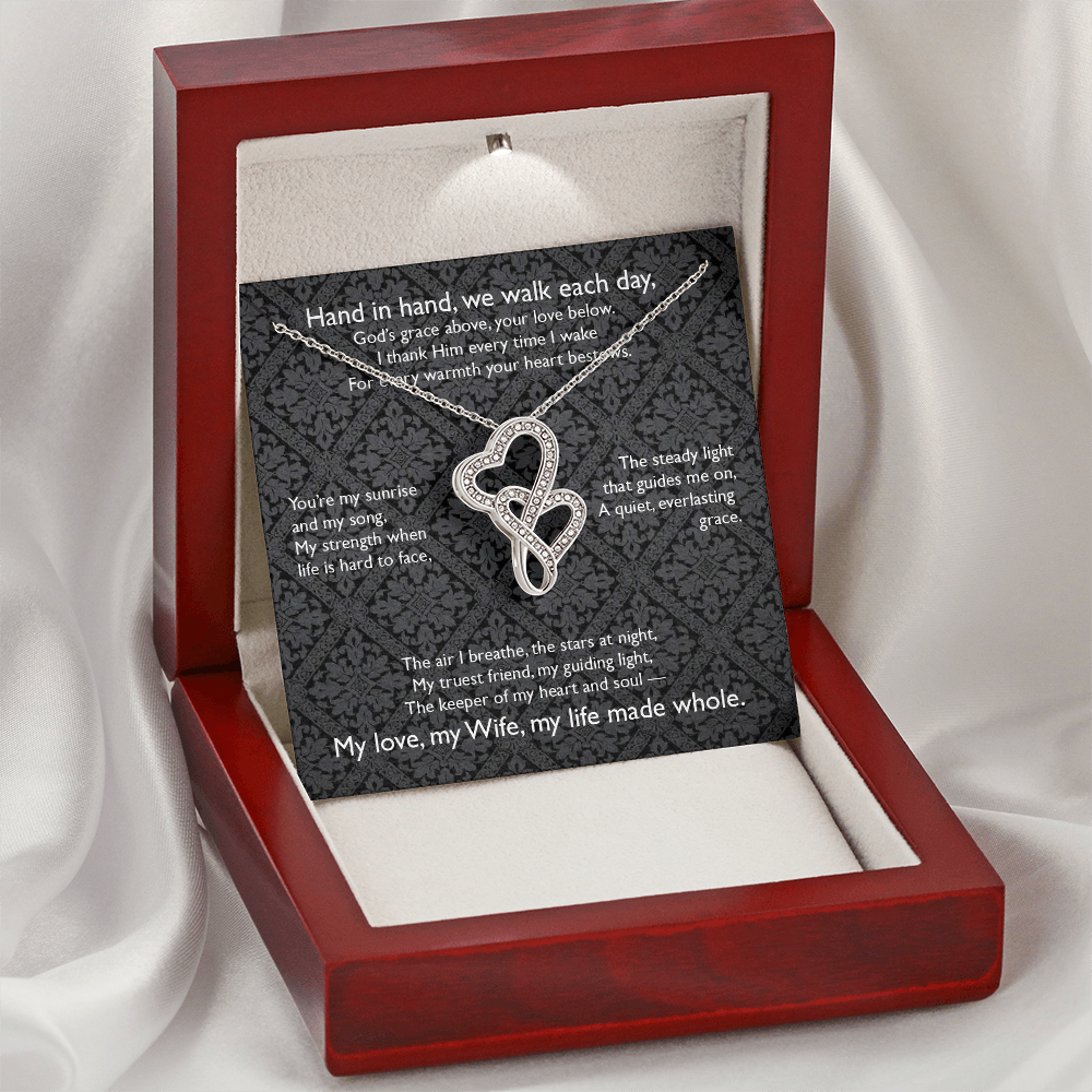 Hand in hand, we walk each day, . . . Heart-to-Heart Pendent