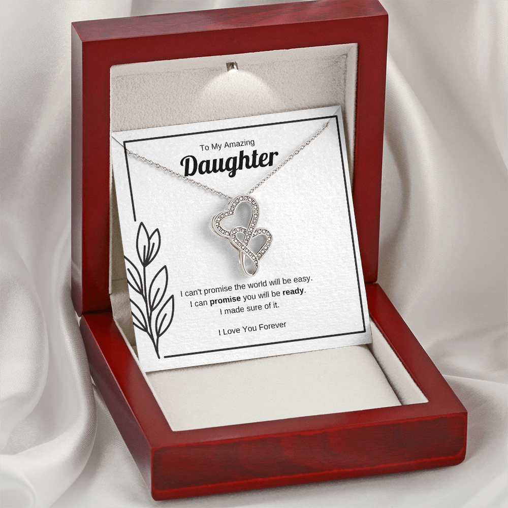 I Can Promise You Will Be Ready | Heart-to-Heart Pendant Necklace for Daughter