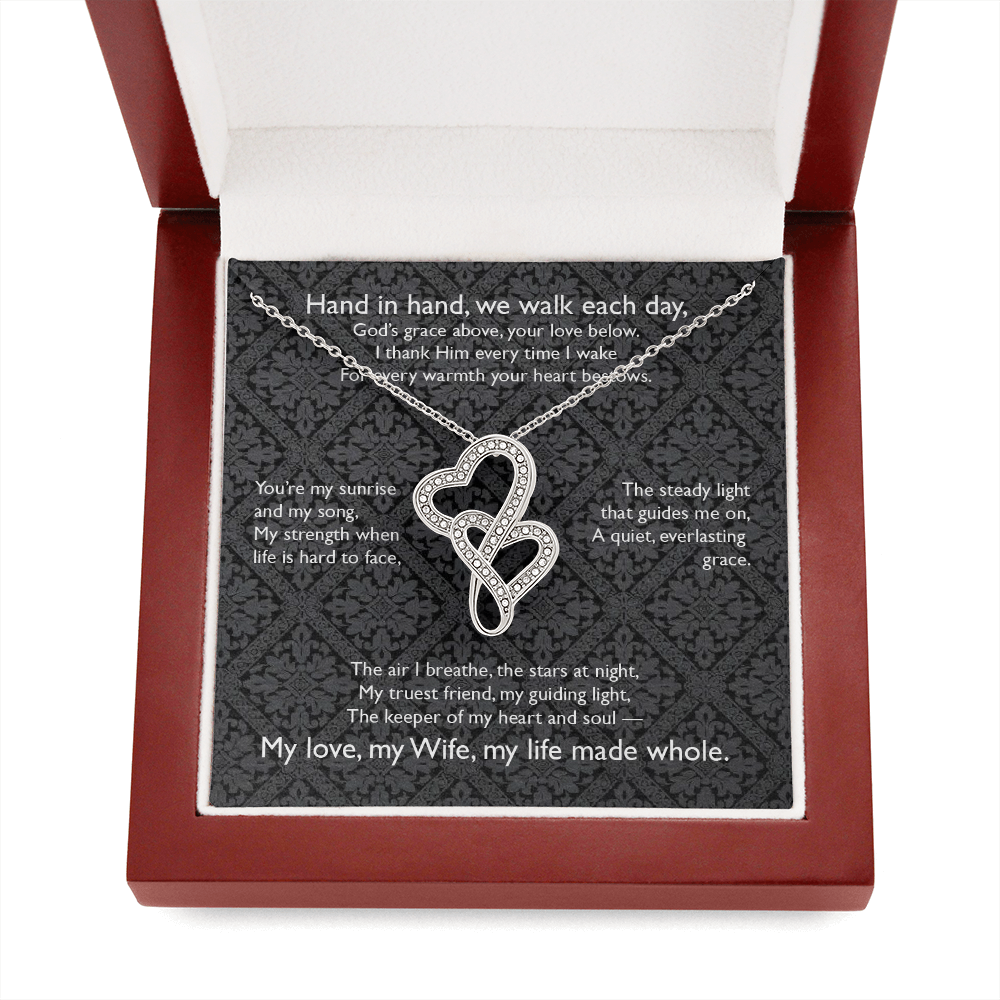 Hand in hand, we walk each day, . . . Heart-to-Heart Pendent