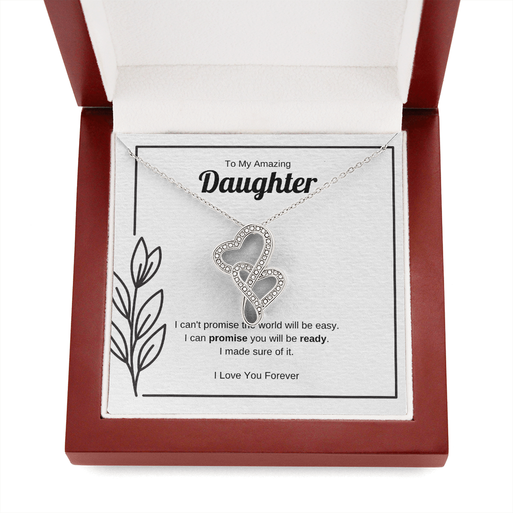 I Can Promise You Will Be Ready | Heart-to-Heart Pendant Necklace for Daughter