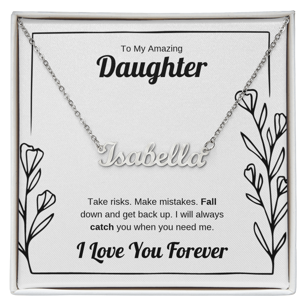 I Will Catch You | Custom Name Necklace for Daughter