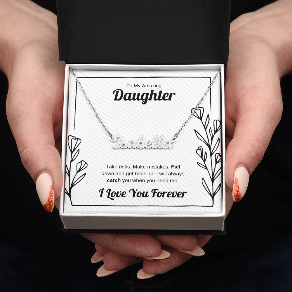 I Will Catch You | Custom Name Necklace for Daughter
