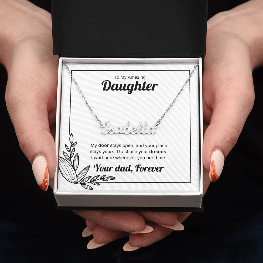 My Door Stays Open | Custom Name Necklace for Daughter