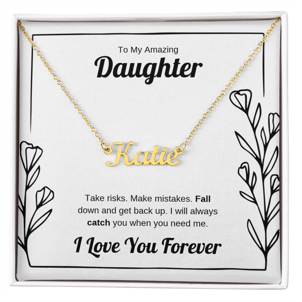 I Will Catch You | Custom Name Necklace for Daughter