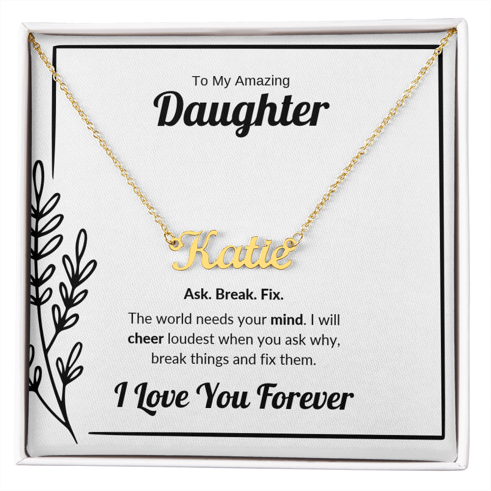 Ask Break Fix | Custom Name Necklace for Daughter