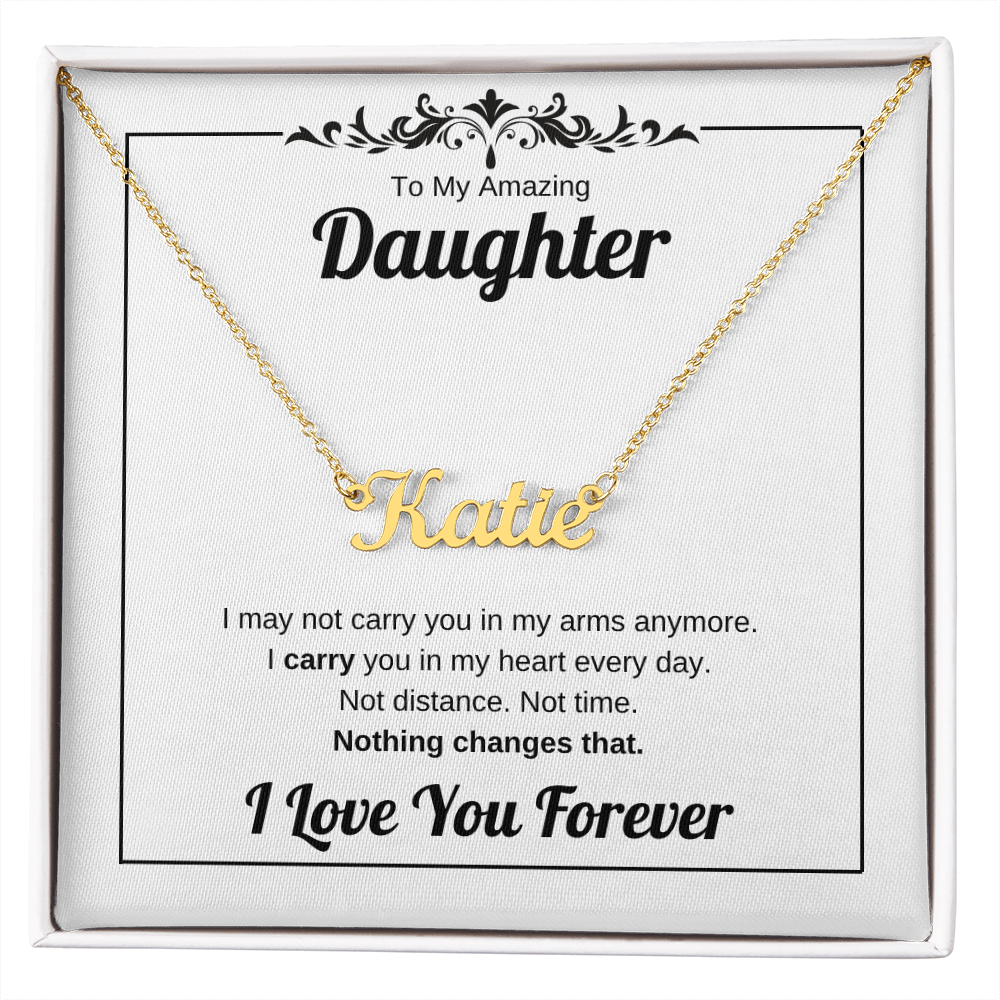 Carry You In My Heart | Custom Name Necklace for Daughter