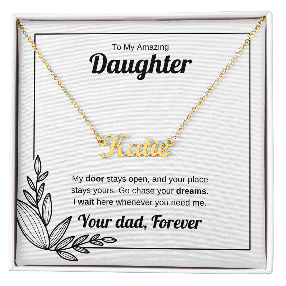 My Door Stays Open | Custom Name Necklace for Daughter