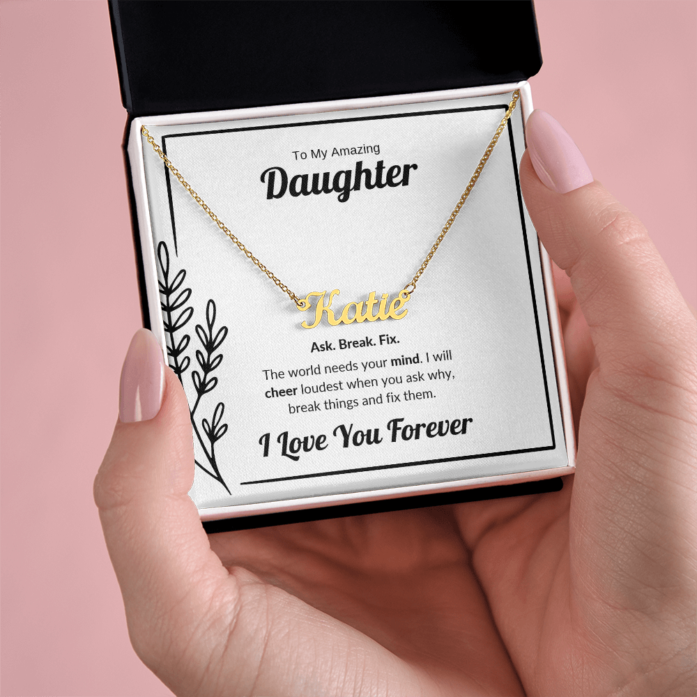 Ask Break Fix | Custom Name Necklace for Daughter