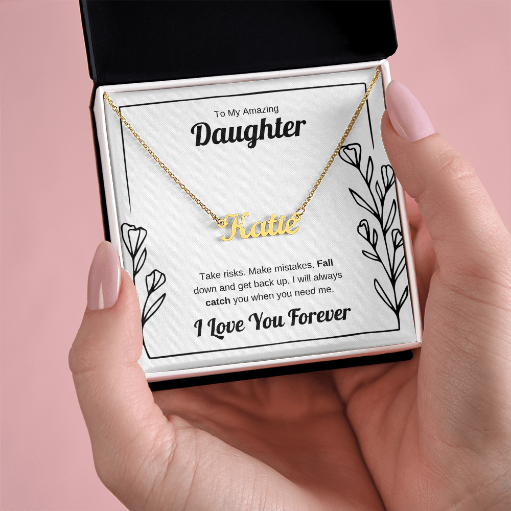 I Will Catch You | Custom Name Necklace for Daughter