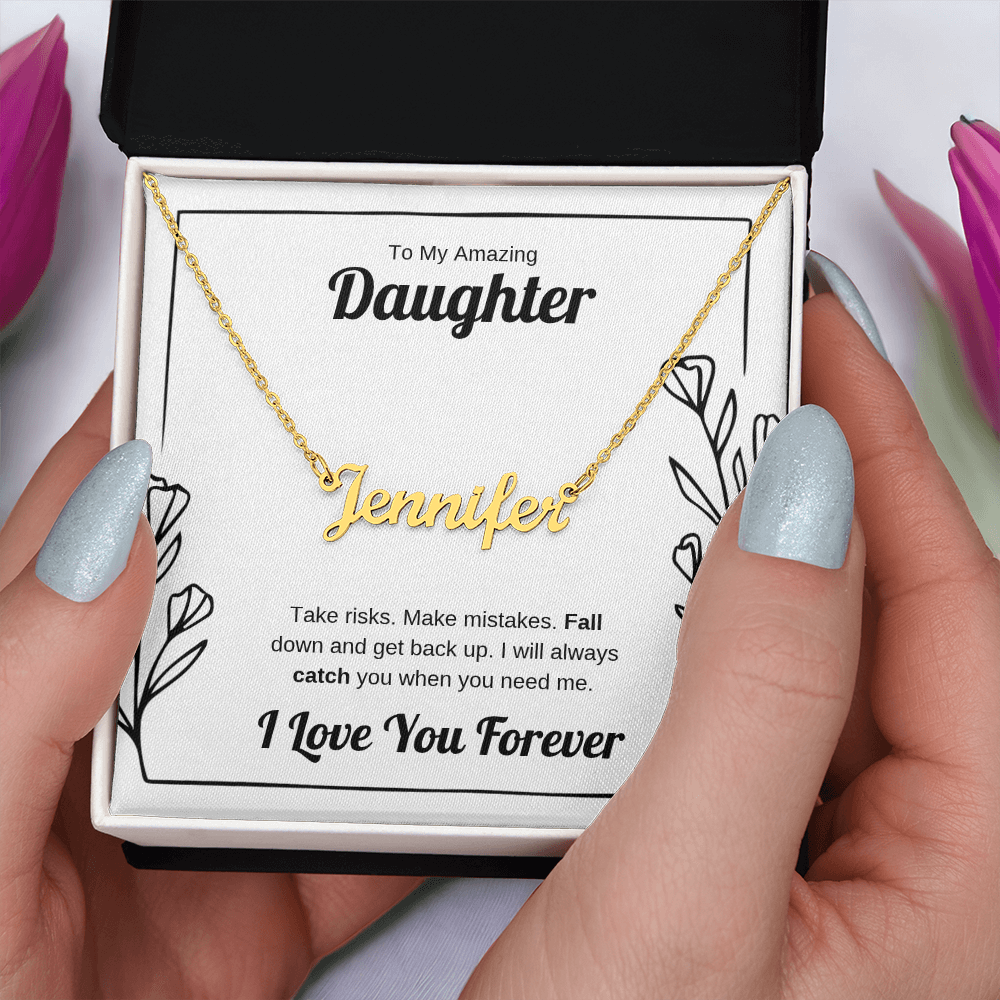 I Will Catch You | Custom Name Necklace for Daughter