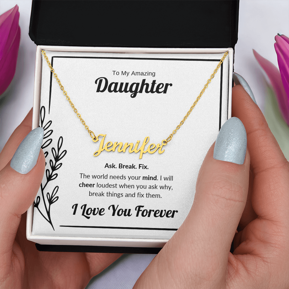 Ask Break Fix | Custom Name Necklace for Daughter