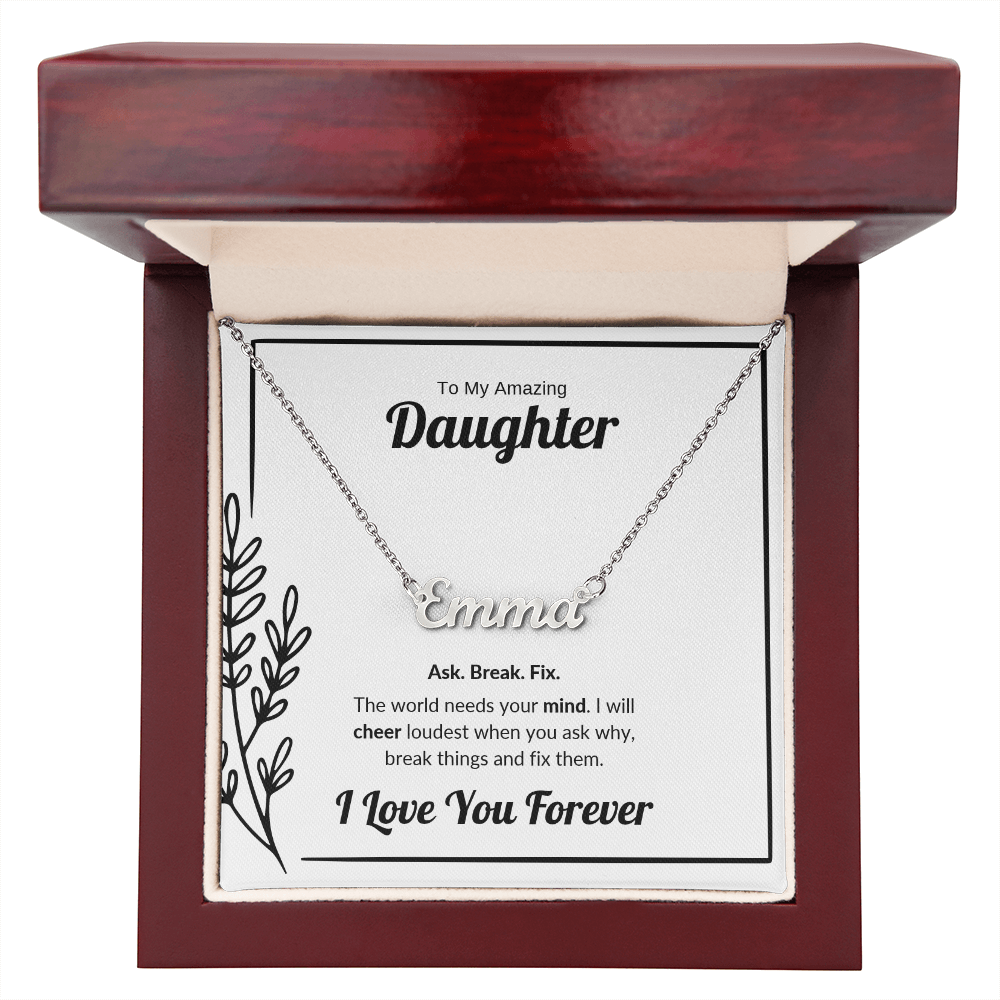 Ask Break Fix | Custom Name Necklace for Daughter