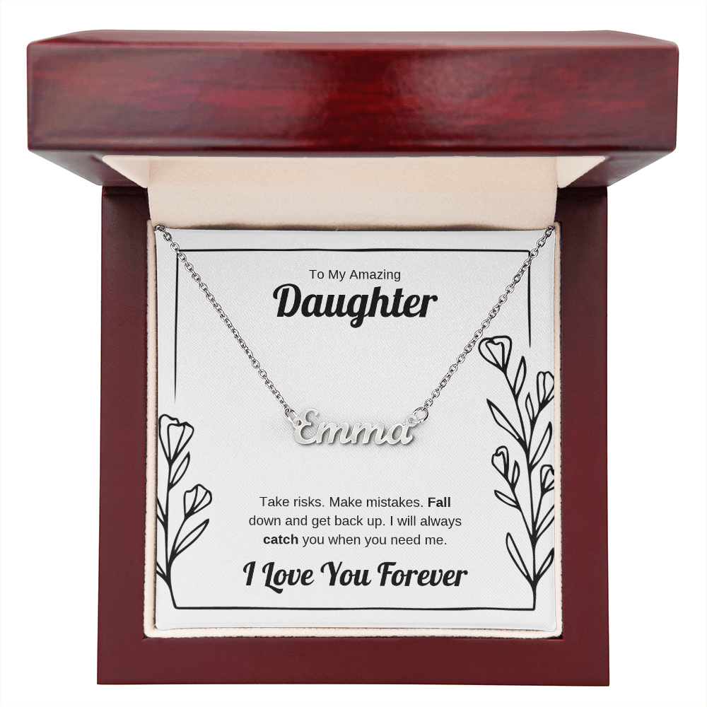 I Will Catch You | Custom Name Necklace for Daughter