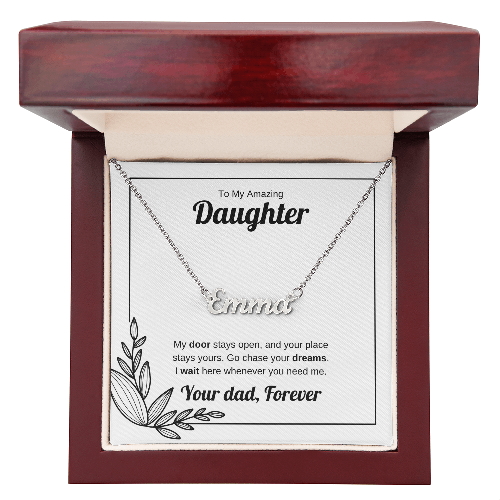 My Door Stays Open | Custom Name Necklace for Daughter