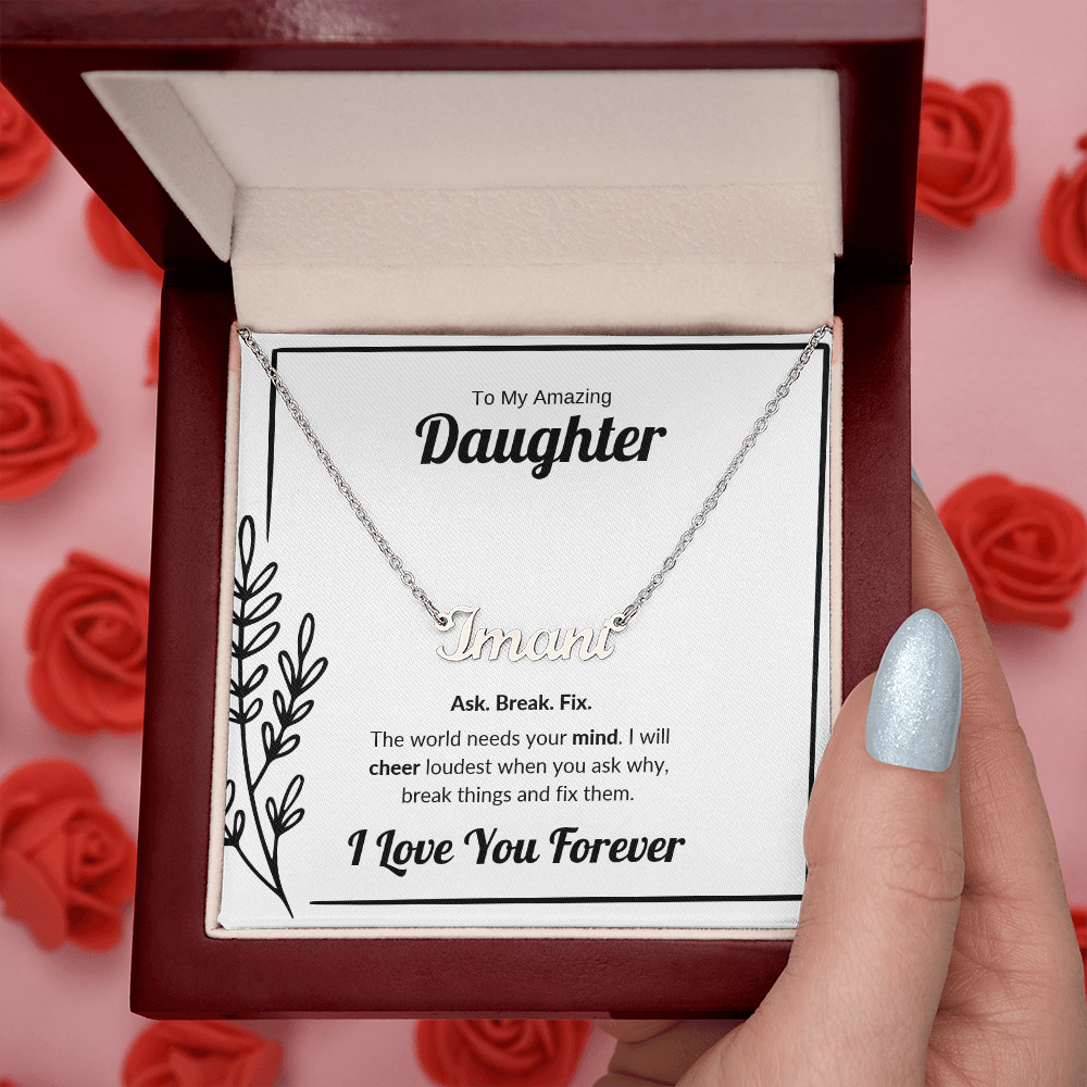 Ask Break Fix | Custom Name Necklace for Daughter