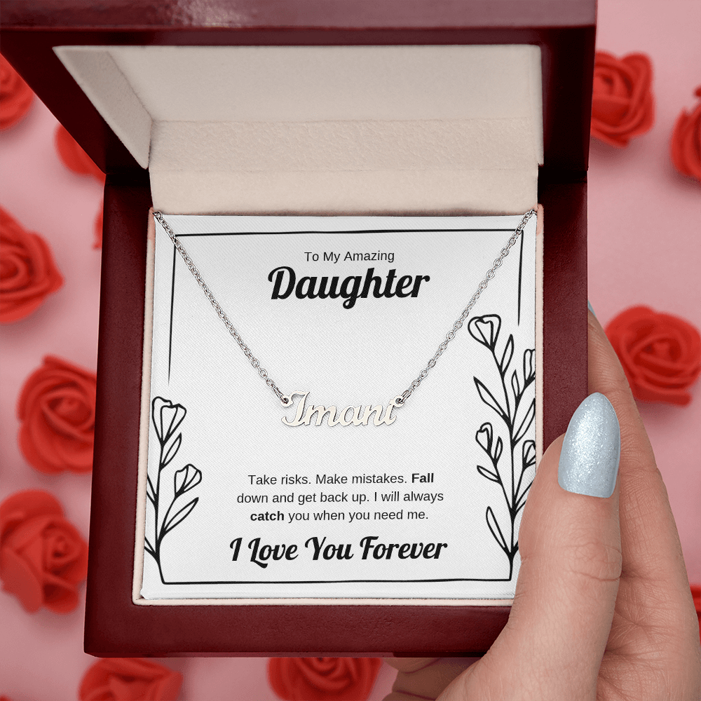 I Will Catch You | Custom Name Necklace for Daughter
