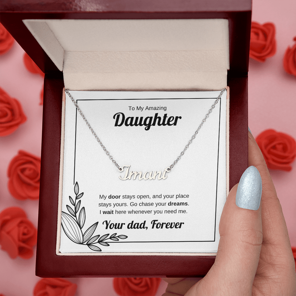 My Door Stays Open | Custom Name Necklace for Daughter