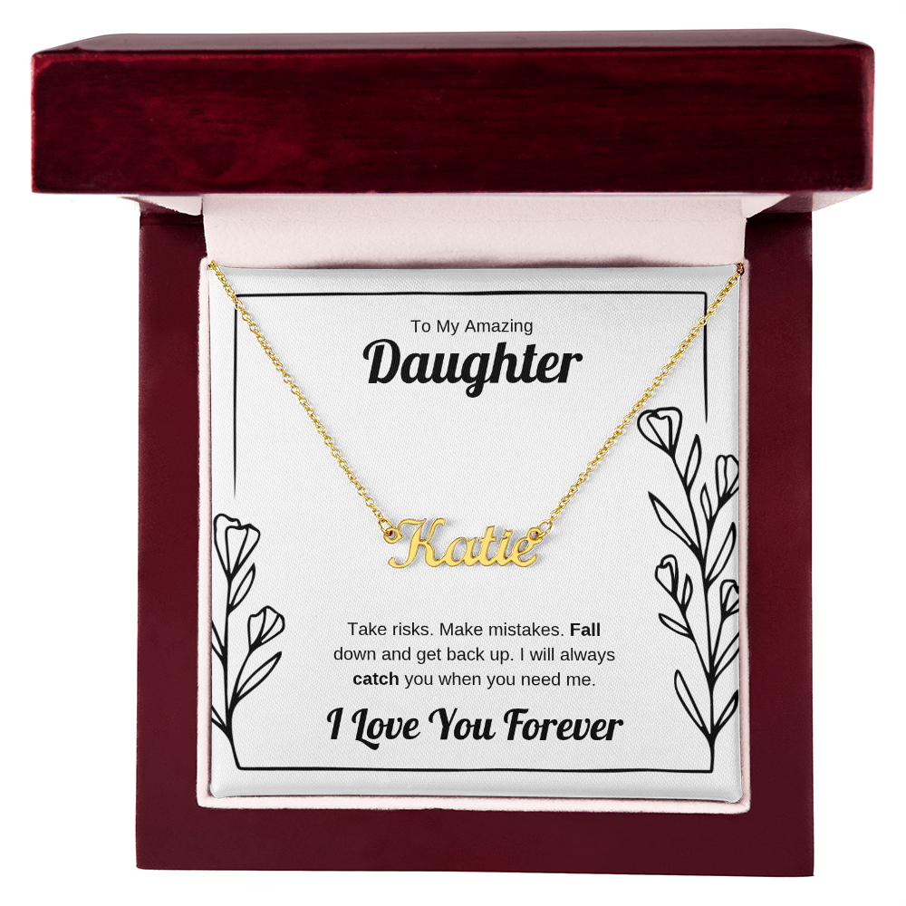 I Will Catch You | Custom Name Necklace for Daughter