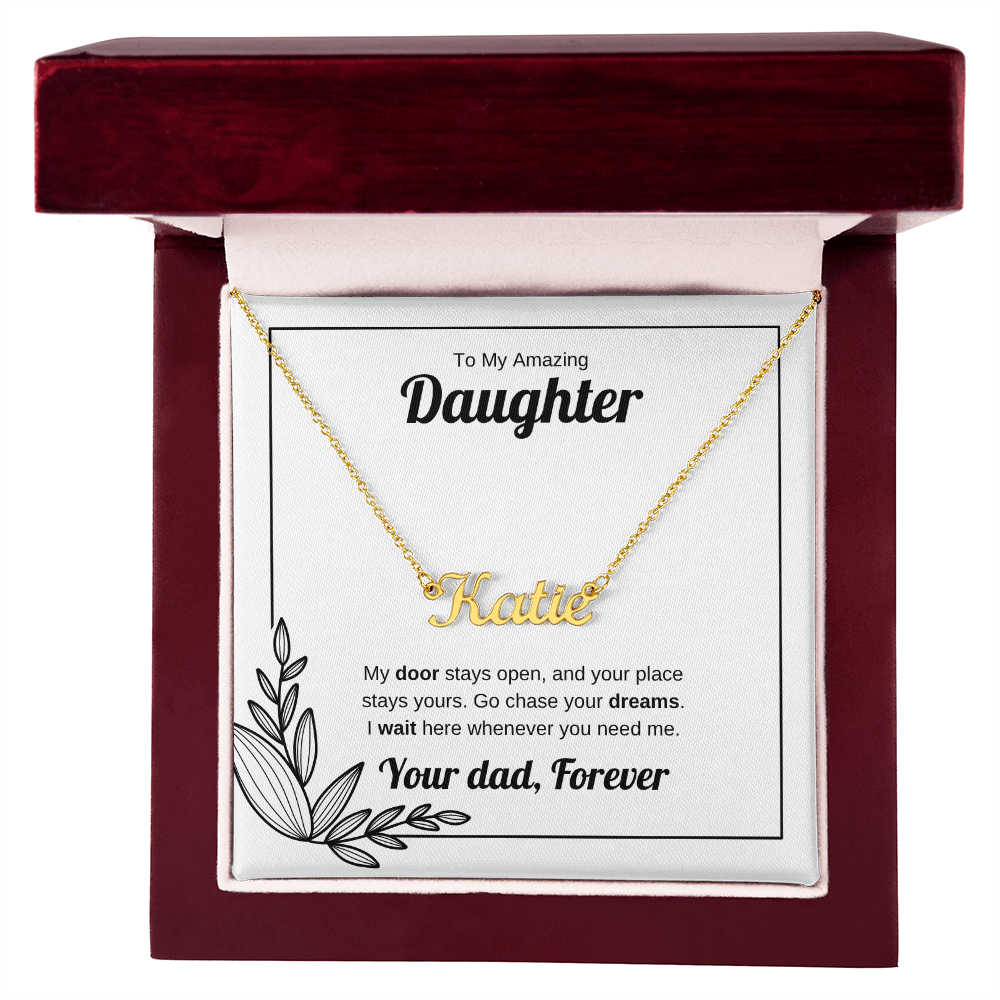 My Door Stays Open | Custom Name Necklace for Daughter