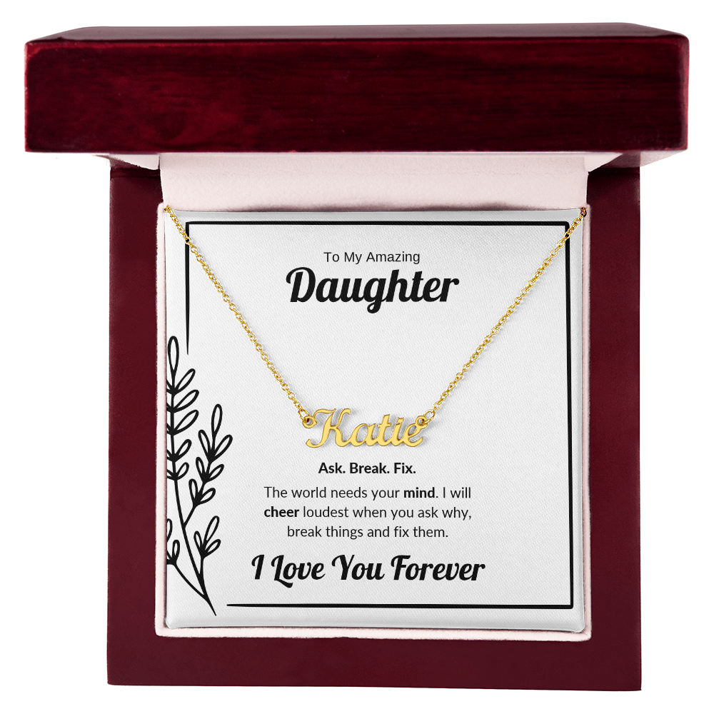 Ask Break Fix | Custom Name Necklace for Daughter