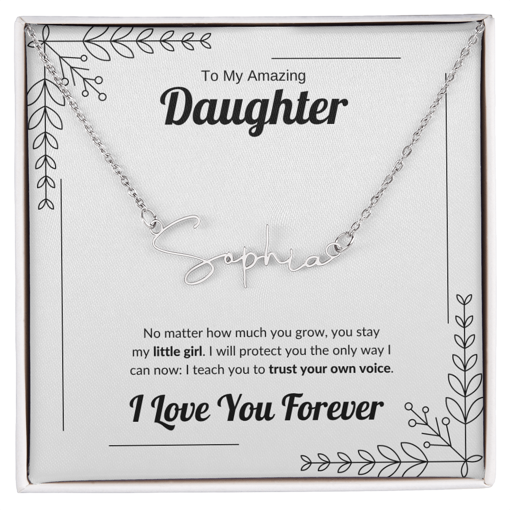 Always My Little Girl | Signature Name Necklace for Daughter