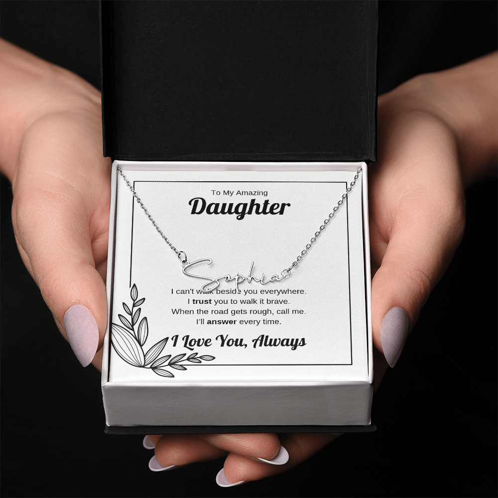 Walk It Brave | Signature Name Necklace for Daughter