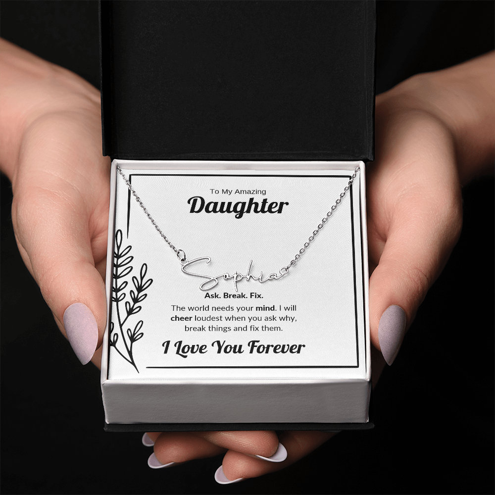 Ask Break Fix | Signature Name Necklace for Daughter