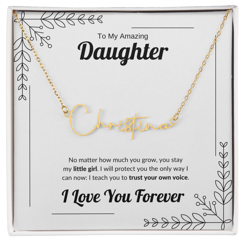 Always My Little Girl | Signature Name Necklace for Daughter