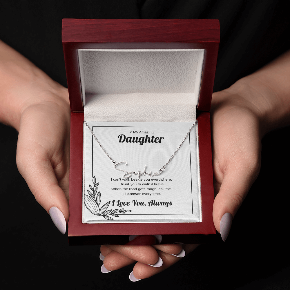 Walk It Brave | Signature Name Necklace for Daughter